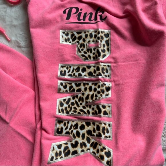Victoria's Secret PINK | Hot Pink & Cheetah Print Joggers | Size Extra Small - Picture 6 of 12
